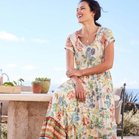 Soft Surroundings Kara Maxi Dress Floral Printed 1XPS - Picture 4 of 8